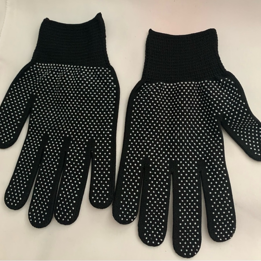 Black and White Dotted Men's Gloves, Nylon